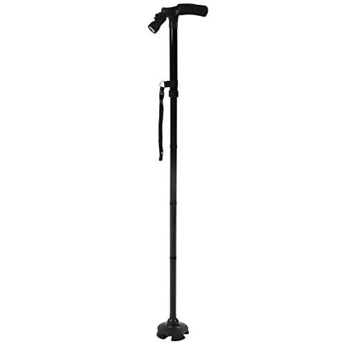 BuyWeek Gehstock Klappbar, Aluminiumlegierung Spazierstock Teleskopstöcke Ältere Menschen Outdoor Gehstöcke mit Taschenlampe BuyWeek Gehstock Klappbar, Aluminiumlegierung Spazierstock Teleskopstöcke Ältere Menschen Outdoor Gehstöcke mit Taschenlampe von BuyWeek