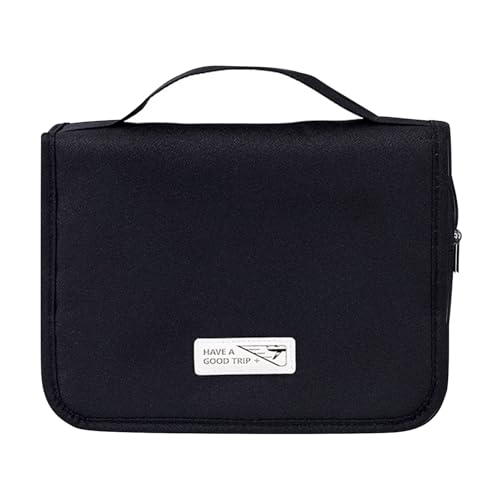 Bvizyelck Kulturbeutel | Reise-Kosmetiktasche mit Haken – Reise-Make-up-Organizer für Kosmetik-Toilettenartikel, tragbare Aufbewahrungstasche für Damen und Herren, Schwarz , Refer to description, von Bvizyelck