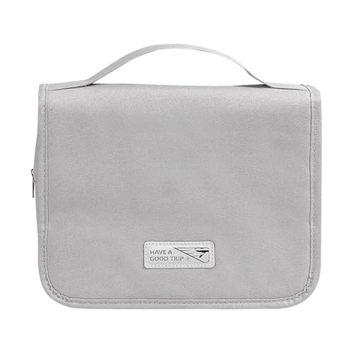 Bvizyelck Kulturbeutel | Reise-Kosmetiktasche mit Haken – Reise-Make-up-Organizer für Kosmetik-Toilettenartikel, tragbare Aufbewahrungstasche für Damen und Herren, grau, Refer to description, Unisex von Bvizyelck