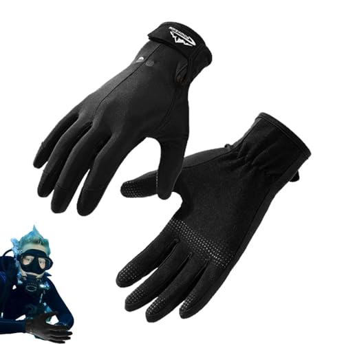 Bvizyelck Neoprenanzug-Handschuhe, Thermo-Tauchhandschuhe mit verstellbarem Riemen, doppellagige Schwimmhandschuhe, rutschfeste Tauchhandschuhe für Damen und Herren, flexible Neoprenanzug-Handschuhe von Bvizyelck