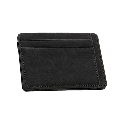 Bvizyelck Thin Magic Wallet - PU Leder Pocket Wallet mit Magic Money Clip & Card Holders - Money Wallet Credit Card Holder Coin Purse for Men, Schwarz , Refer to description, Unisex von Bvizyelck