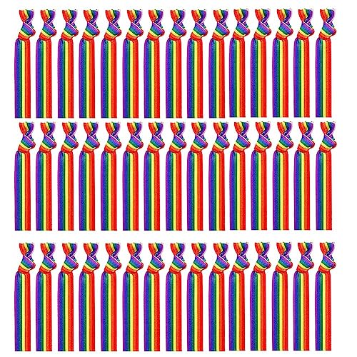Bwardyth 1000 Stück Pride Month Unisex Regenbogen Bandana Gay Pride Taschentuch Armband Nylon + Handschlaufe Handgelenkband von Bwardyth