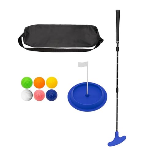 Zwei-Wege-Golf-Putter mit Golfball und Puttingscheibe, verstellbare Länge, Kinder-Putter für Rechts- und Linkshänder, Zwei-Wege-Golf-Putter, Schläger mit Puttingscheibe und Übungsball von Bydezcon