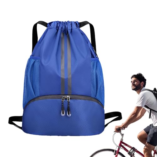 Byeaon Jugendfußballtasche, Fußballrucksack | Sport-Fußball-Ausrüstungstasche mit Kordelzug - Nass- und Trockentrennsporttasche mit Schuhfach, geeignet für Basketball, Fußball, Fitnessstudio von Byeaon