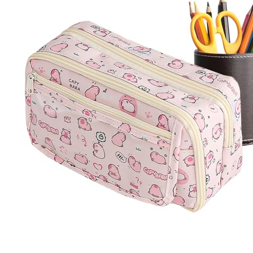 Byeaon Student Pencil Case, Durable Pencil Case, Student Zipper Capybara Pencil Bag, Cute Student Pencil Case, Pencil Storage Bag with Wide Opening for High School, College, and Middle School Student von Byeaon