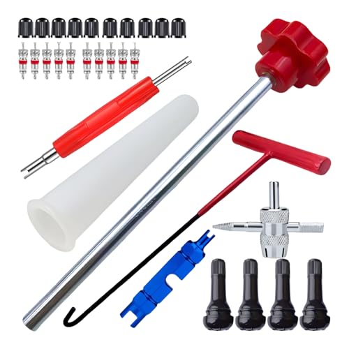 Tire Valve Remover | Valve Installer Kit | Car Repair Tools | Motorcycle Valve Tool | Quick Change Hook | Valve Replacement Tool | Tire Repair Kit T-Hook Installer for Motorcycle & Car von Byeaon