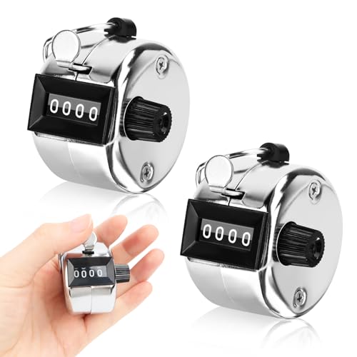 Byffoer 2 Stück Handzähler Zähler,Reihenzähler Metall Zähler Klicker,4-Stelliger Mechanischer Klickzähler Handzähler Metal Klicker für Personenzähler Coaching Golf Reihenzähler Stricken Byffoer 2 Stück Handzähler Zähler,Reihenzähler Metall Zähler Klicker,4-Stelliger Mechanischer Klickzähler Handzähler Metal Klicker für Personenzähler Coaching Golf Reihenzähler Stricken von Byffoer
