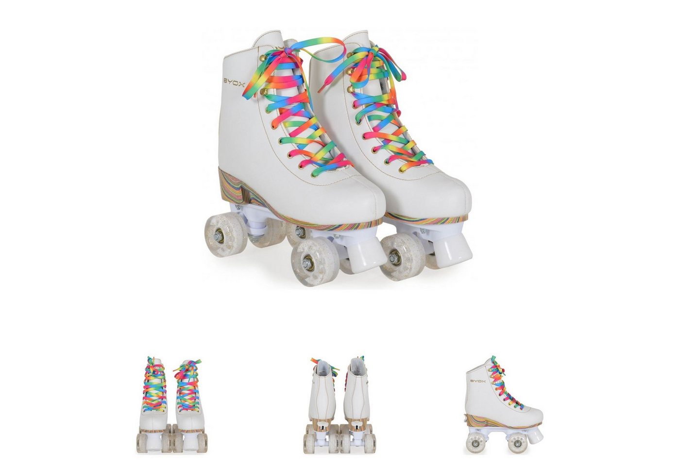 Byox Rollschuhe Rollschuhe Donna weiß, PU-Rollen mit Glitzer, ABEC-5 Lager, versch. Größen Byox Rollschuhe Rollschuhe Donna weiß, PU-Rollen mit Glitzer, ABEC-5 Lager, versch. Größen von Byox