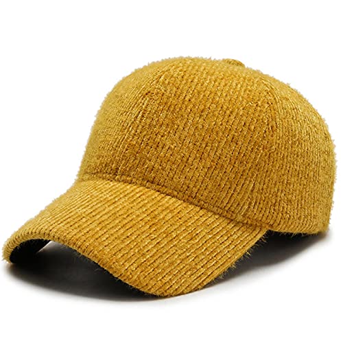 Baseball Cap Damen Basecap Kappe Herren Unisex Mütze Hut Baseballkappe Trendige Süße Gelbe Kappen Candy Color Warme N Für Hochwertige Kappe Einstellbar Yellow von Bysonglezai