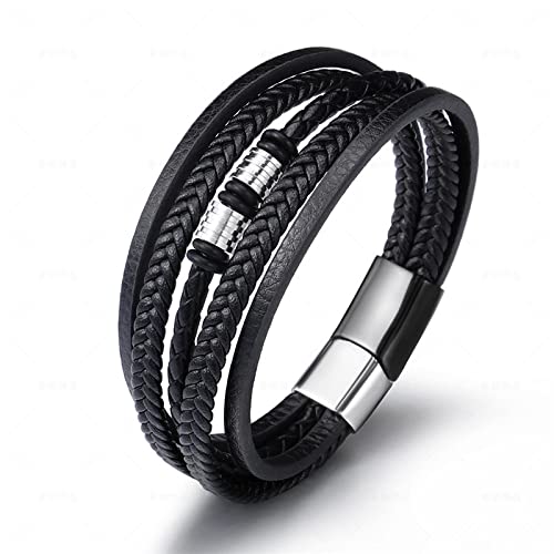 Bysonglezai Armband Herren Armbänder Armreif Damen Männer Geschenk Neue Art Und Weise Mehrschichtiges Lederarmband Männer Verschluss Geflochtenes Armband Für Männer Party Geschenk 1 von Bysonglezai