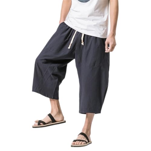 Bywenzai Kurze Hose Männer Baumwolle Leinen Einfarbig Elastische Taille Shorts T Herren Hip-Hop Atmungsaktiv Lässig 3/4 Hosen Japanische Und Koreanische Yogahosen M Navy Bywenzai Kurze Hose Männer Baumwolle Leinen Einfarbig Elastische Taille Shorts T Herren Hip-Hop Atmungsaktiv Lässig 3/4 Hosen Japanische Und Koreanische Yogahosen M Navy von Bywenzai
