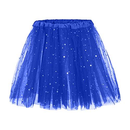 Angebote des Tages Heute, Tüllrock Damen Glitzer Tütü Rock Karneval Kurz Tutu Pailletten Tüll Rock Retro Elastisch Ballet Tanzrock Rockabilly Petticoat Tanzkleid Ballkleid von C'est TT