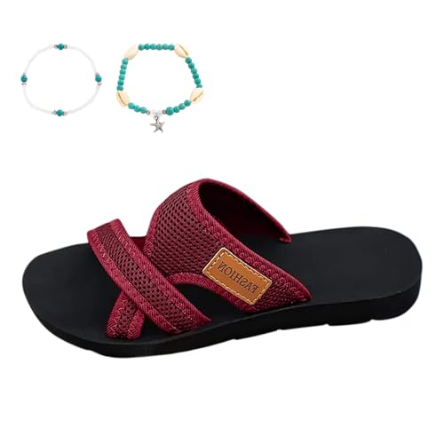 Badelatschen Damen, Outdoor Sommer Modische Badelatschen Strandschuhe Fashion Wasserdicht Leichte Strand Flip Flops Badeschlappen Flachem Anti-Rutsch Clip -Toe Zehentrenner von C'est TT