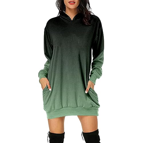 Damen Sweatshirt Langarm Hoodie Kleid Pulloverkleid Verlaufsdruck Sweatkleid Kapuzenpulli Lange Tops mit Kapuze und Taschen Minikleid Kapuzenpulli Kapuzenpullover Sweatshirt Kleid Damen Sweatshirt Langarm Hoodie Kleid Pulloverkleid Verlaufsdruck Sweatkleid Kapuzenpulli Lange Tops mit Kapuze und Taschen Minikleid Kapuzenpulli Kapuzenpullover Sweatshirt Kleid von C'est TT