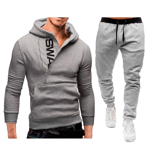 Herren Pullover Mit Reißverschluss,Jogginganzug Herren Tracksuit Y2K Hoodie und Baggy Baumwolle Jogginghose Sportanzug Streatwear Trainingsanzüge für Herren 2-Teilig Kapuzenpullover Herren Pullover Mit Reißverschluss,Jogginganzug Herren Tracksuit Y2K Hoodie und Baggy Baumwolle Jogginghose Sportanzug Streatwear Trainingsanzüge für Herren 2-Teilig Kapuzenpullover von C'est TT