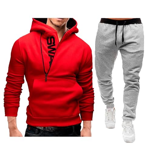 Jogginghose Herren Mit Reißverschluss,Jogginganzug Herren Tracksuit Y2K Hoodie und Baggy Baumwolle Jogginghose Sportanzug Streatwear Trainingsanzüge für Herren 2-Teilig Kapuzenpullover Jogginghose Herren Mit Reißverschluss,Jogginganzug Herren Tracksuit Y2K Hoodie und Baggy Baumwolle Jogginghose Sportanzug Streatwear Trainingsanzüge für Herren 2-Teilig Kapuzenpullover von C'est TT