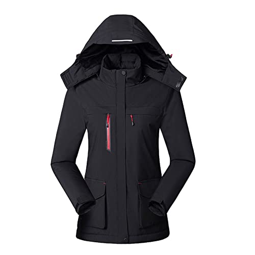 Kapuzenjacke Damen Wasserdicht Regenjacke Damen Regenparka Übergangsjacke Outdoor Windbreaker Regenjacke Atmungsaktiv Windbreaker Übergangsjacke Wanderjacke mit Kapuze für Frühlings Herbst von C'est TT