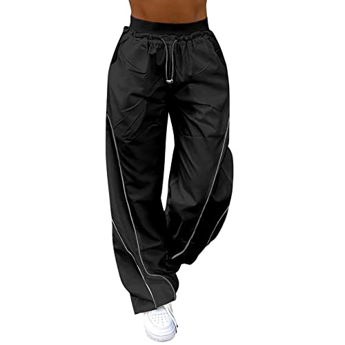 Musselin Hose Damen Leichte Bequeme Streetwear Cargohose Freizeithose Stretch Multi Taschen Weites Bein Y2K Arbeitshose Track Pants Parachute Baggy Sport Jogginghose Musselin Hose Damen Leichte Bequeme Streetwear Cargohose Freizeithose Stretch Multi Taschen Weites Bein Y2K Arbeitshose Track Pants Parachute Baggy Sport Jogginghose von C'est TT