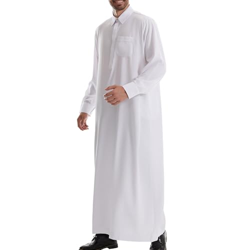 Retourenkauf, Abaya Männer Ihram Übergröße Langarm Arabische Kleidung Islamische Kleidung Islam Marokko Lang Kaftan Gebetskleidung Beten Schwarz Muslimische Kleider Abaya von C'est TT