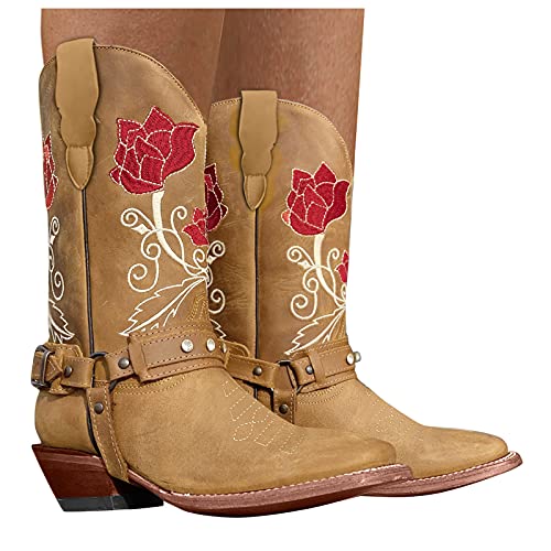 Stiefeletten Damen Festival Sommer Hochwertige Boots Cowboy Boots Halbschaft Line Dance Motorradstiefel mit Normaler Schuhform Cowboystiefel Westernstiefel mit Absatz Cowgirl Motorradstiefel Stiefeletten Damen Festival Sommer Hochwertige Boots Cowboy Boots Halbschaft Line Dance Motorradstiefel mit Normaler Schuhform Cowboystiefel Westernstiefel mit Absatz Cowgirl Motorradstiefel von C'est TT