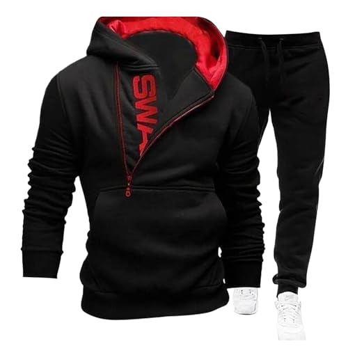 Tracksuit Baggy, Jogginganzug Herren Tracksuit Y2K Hoodie und Baggy Baumwolle Jogginghose Sportanzug Streatwear Trainingsanzüge für Herren 2-Teilig Kapuzenpullover von C'est TT