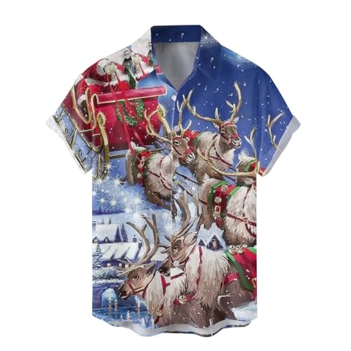 Weihnachten Freizeithemd Herren 3D Druck Freizeithemd Herren Weihnachtshemd Kurzarm Button Up Freizeithemd Christmas Shirt Slim Fit Hawaiihemd für Männer Herren Weihnachten Freizeithemd Herren 3D Druck Freizeithemd Herren Weihnachtshemd Kurzarm Button Up Freizeithemd Christmas Shirt Slim Fit Hawaiihemd für Männer Herren von C'est TT