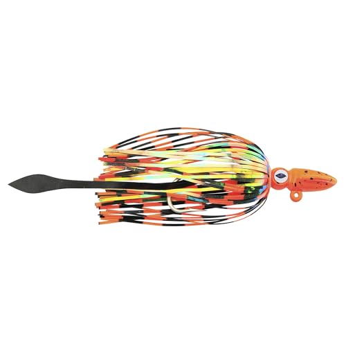 No Alibi Alien Jig Tintenfischkopf, 113,4 g, orange/schwarz gesprenkelter Kopf, orange/schwarzer Holo-Rock, schwarze Tintenfischpfoten von C&H Lures