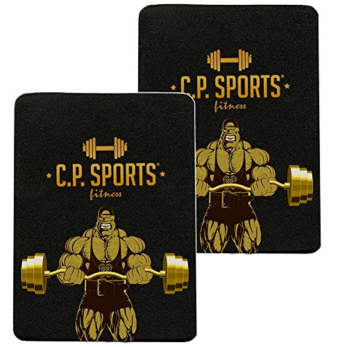 C.P.Sports Griffpolster 3mm - 10x14cm schwarz/Gold mit Bodybuilder von C.P.Sports