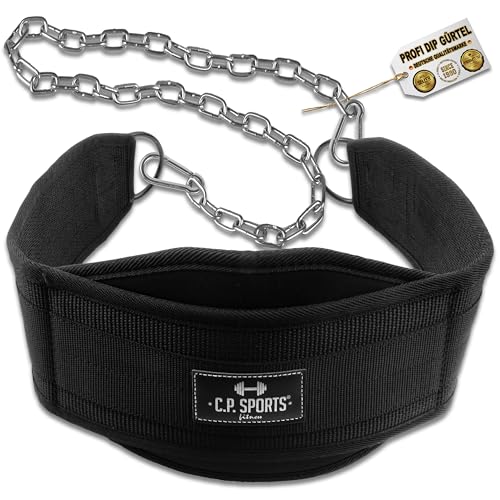C.P.Sports Premium Dip-Gürtel | Profi Dipgürtel für Klimmzüge, Squats, Fitness, Krafttraining, Gym | Dipp Gürtel für Dips bis zu 250kg aus reißfestem Nylon mit Stahlkette für Hantelscheiben Gewichte C.P.Sports Premium Dip-Gürtel | Profi Dipgürtel für Klimmzüge, Squats, Fitness, Krafttraining, Gym | Dipp Gürtel für Dips bis zu 250kg aus reißfestem Nylon mit Stahlkette für Hantelscheiben Gewichte von C.P.Sports
