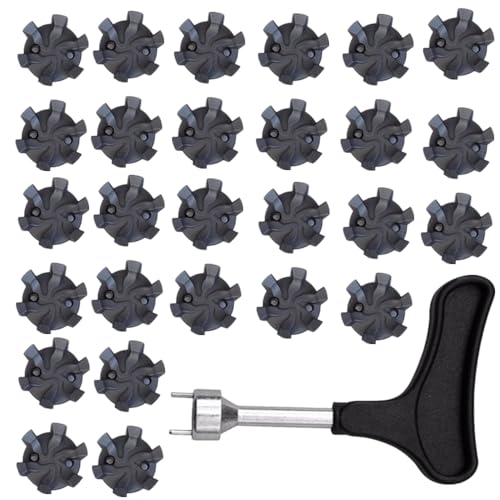 Golf Schuh Spikes,25 Stück Golf Schuh Spikes+1Stück Golf Spike Schlüssel, Golf Schuh Spikes Ersatz, Leicht zu Wechselnde Stollen, Universelle Anti-Rutsch-Golfschuhe Golf Schuh Spikes,25 Stück Golf Schuh Spikes+1Stück Golf Spike Schlüssel, Golf Schuh Spikes Ersatz, Leicht zu Wechselnde Stollen, Universelle Anti-Rutsch-Golfschuhe von CAASFOOY