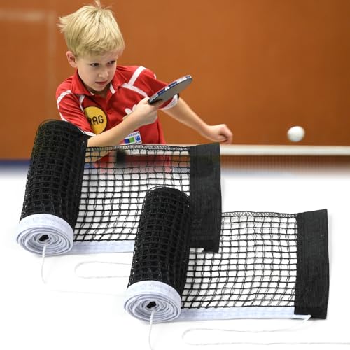 CAISYE 2pcs Tischtennisnetz für jeden Tisch，Ohne Halterung Polyester Tischtennis Ersatznetz,Tischtennis Netz für Platte Outdoor & Indoor, (Schwarz,180 * 15cm) von CAISYE