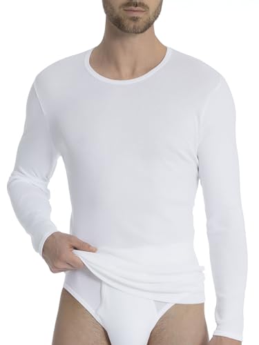 CALIDA Cotton 1:1 T-Shirt Langarm Herren, aus besonders weicher, hautfreundlicher Baumwolle, Feinripp von CALIDA