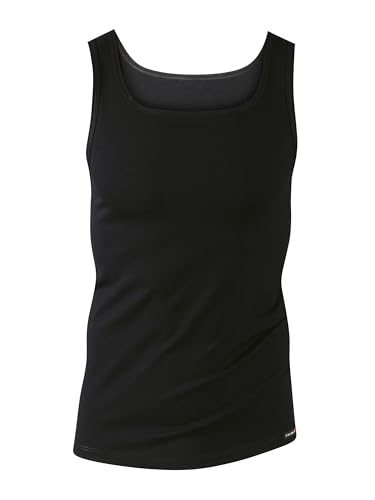CALIDA Herren Unterhemd Evolution, schwarz aus Baumwolle und Elastan, im Frackschnitt, Größe: 46/48 von CALIDA