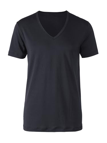 CALIDA Herren Unterhemd Focus, schwarz aus Tencel, Baumwolle und Elastan, ausgezeichnete Feuchtigkeitsaufnahme ohne sich feucht anzufühlen, Größe: 46/48 von CALIDA