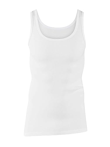 Calida Herren Athletic-Shirt Twisted Cotton Unterhemd, Weiß, 50 EU von CALIDA