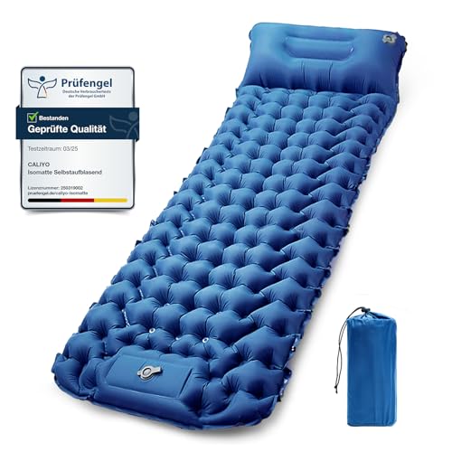 CALIYO Isomatte Selbstaufblasende Camping – Verdickte Luftmatratze mit FußpressPumpe, Ultraleicht & Wasserdicht | Integriertes Kopfkissen, Kleines Packmaß für Outdoor, Wandern, Zelte & Reisen CALIYO Isomatte Selbstaufblasende Camping – Verdickte Luftmatratze mit FußpressPumpe, Ultraleicht & Wasserdicht | Integriertes Kopfkissen, Kleines Packmaß für Outdoor, Wandern, Zelte & Reisen von CALIYO