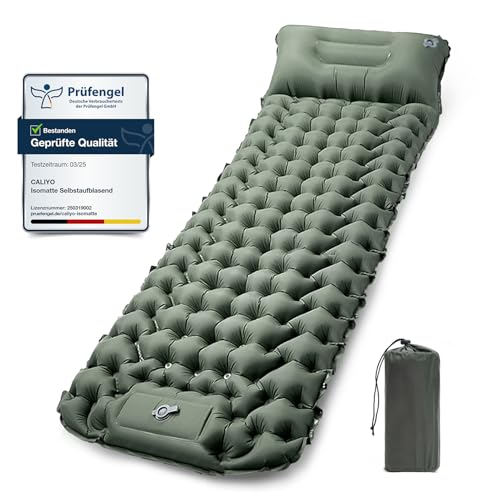 CALIYO Isomatte Selbstaufblasende Camping – Verdickte Luftmatratze mit FußpressPumpe, Ultraleicht & Wasserdicht | Integriertes Kopfkissen, Kleines Packmaß für Outdoor, Wandern, Zelte & Reisen CALIYO Isomatte Selbstaufblasende Camping – Verdickte Luftmatratze mit FußpressPumpe, Ultraleicht & Wasserdicht | Integriertes Kopfkissen, Kleines Packmaß für Outdoor, Wandern, Zelte & Reisen von CALIYO