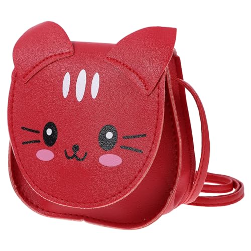 CALLARON Cartoon-kätzchen-umhängetasche Taschen Umhängetasche Damen Hasen-geldbörse Für Kleine Mädchen Tasche Für Kleine Mädchen Kleine Tasche Packtasche Für Mädchen Süße Tasche Rot Pu von CALLARON