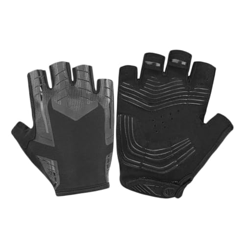 CALLARON Halbfingerhandschuhe Für Herren rutschfeste Atmungsaktive Fäustlinge Schwarz/Grau Ideal Für Fahrrad Outdoor Sport Und Reiten Größe M Langlebiger Handschutz Für Optimale von CALLARON