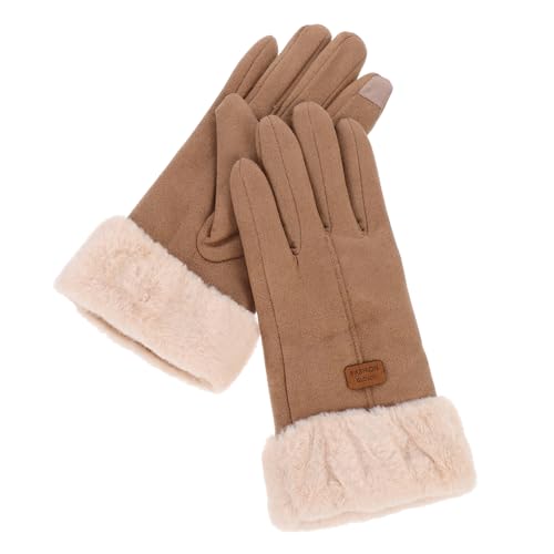 CALLARON Hirschleder Velours Handschuhe Für Damen Verdickte Touchscreen Winterhandschuhe Ideal Für Reiten Und Wandern Warm Und Bequem Perfekt Für Kalte Tage von CALLARON