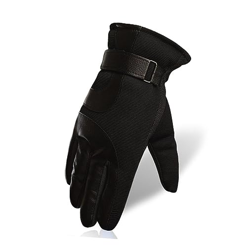 CALLARON Männer Winterhandschuhe Aus Dickem üsch Winddicht Und Rutschfest Mit Touchscreen Funktion Schwarz Größe M Ideal Für Outdoor Aktivitäten Und Kalte Tage von CALLARON