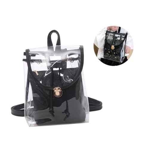 CALLARON Rucksack Doppellagig Süßigkeiten-Handtasche PVC-ledertaschen Für Die Tägliche Reise Zur Schule Schwarz Für Mädchen von CALLARON