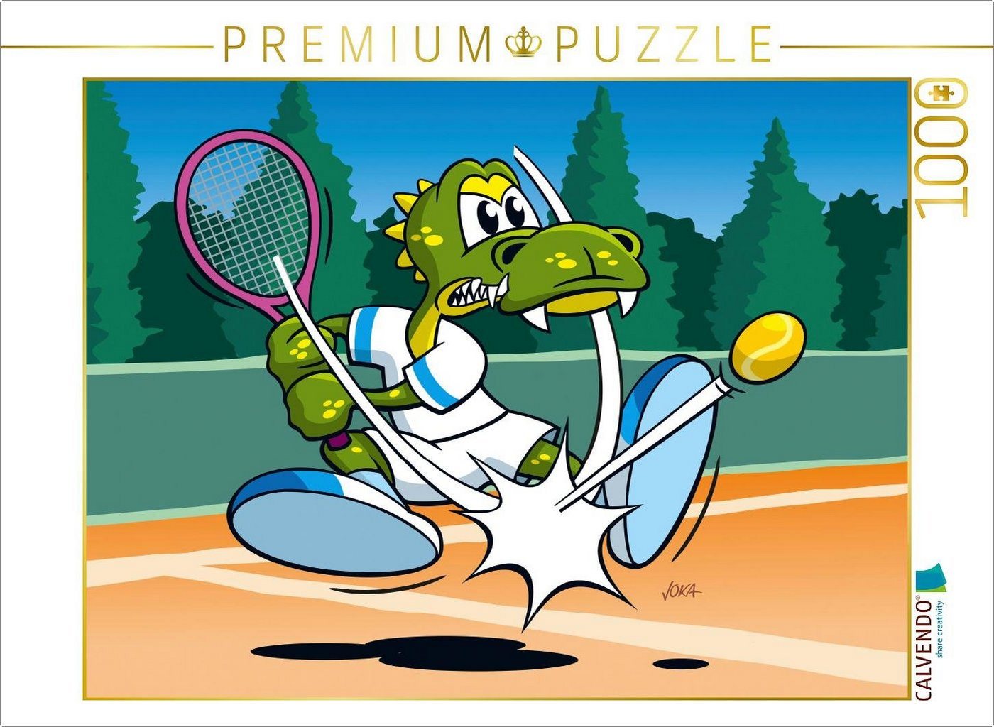 CALVENDO Puzzle CALVENDO Puzzle Tennis Krokodil! 1000 Teile Lege-Größe 64 x 48 cm Foto-Puzzle Bild von jokatoons, 1000 Puzzleteile von CALVENDO