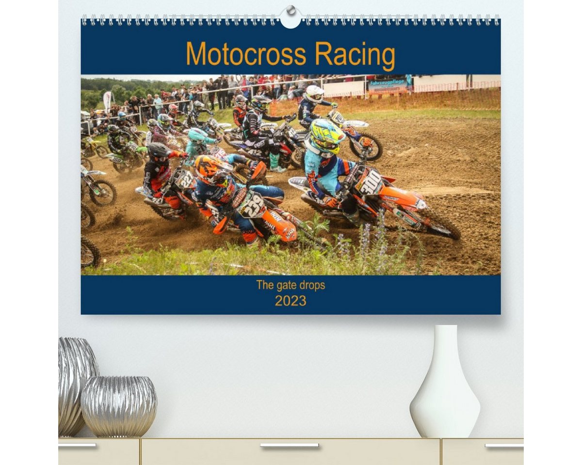 CALVENDO Wandkalender Motocross Racing - The gate drops (Premium, hochwertiger DIN A2 Wandkalender 2023, Kunstdruck in Hochglanz) von CALVENDO
