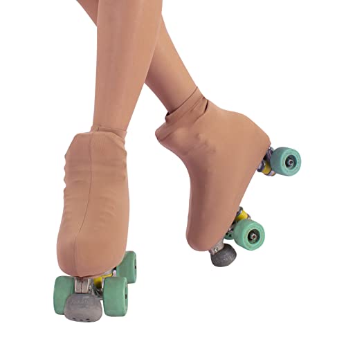 CALZITALY Skates Cover, Rollschuhe und Schlittschuhe Überzieher, Hautfarbe, Karamell, Schwarz, Schuhgröße 28-42, 70 DEN, Made in Italy (38-42, Hautfarbe) von CALZITALY