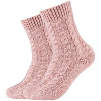 2er Pack camano Cosy Cable Stitch Crew Socken Damen 4305 - dusty rose 35-38 von CAMANO