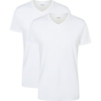 2er Pack camano Men comfort BCI cotton V-Neck T-shirt 1000 - white L von CAMANO