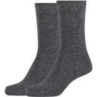 2er Pack camano Soft Baumwoll Crew Socken Damen 9700 - dark grey melange 35-38 von CAMANO
