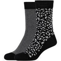 2er Pack camano Soft Crazy Dots Crew Socken Damen 9999 - black 35-38 von CAMANO