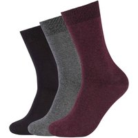 3er Pack camano Comfort Baumwoll Crew Socken 3800 - bordeaux melange 35-38 von CAMANO